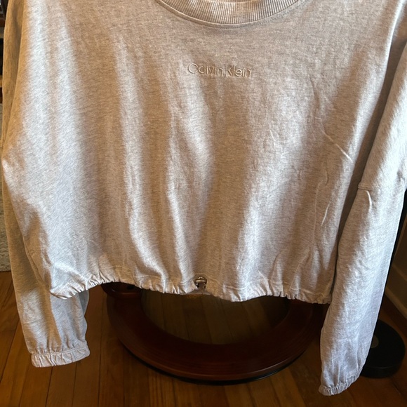 Calvin Klein Gray Cropped Sweatshirt - Picture 2 of 3